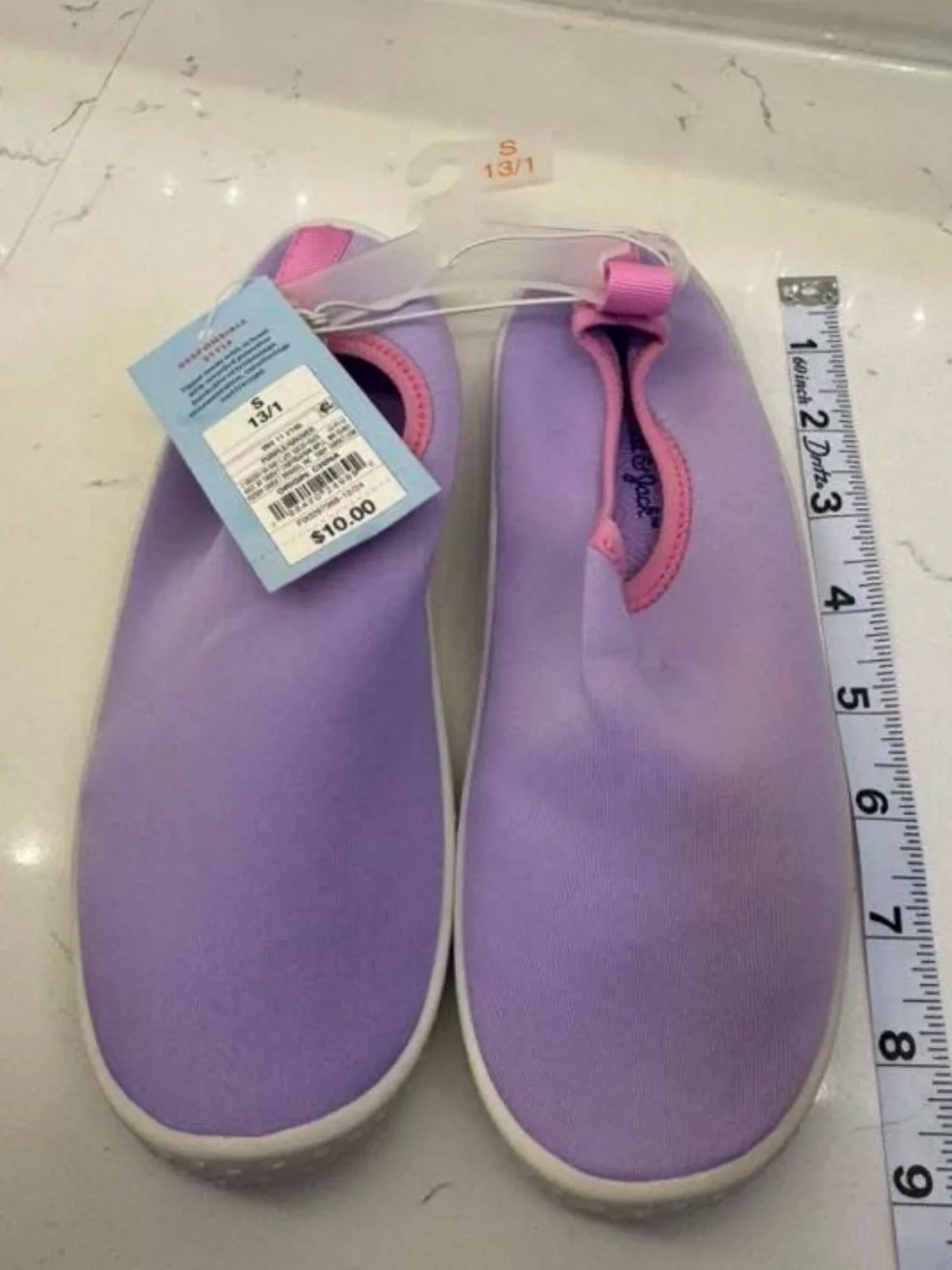 Cat & Jack Lavender Slip-On Water Shoes with Pink Accent